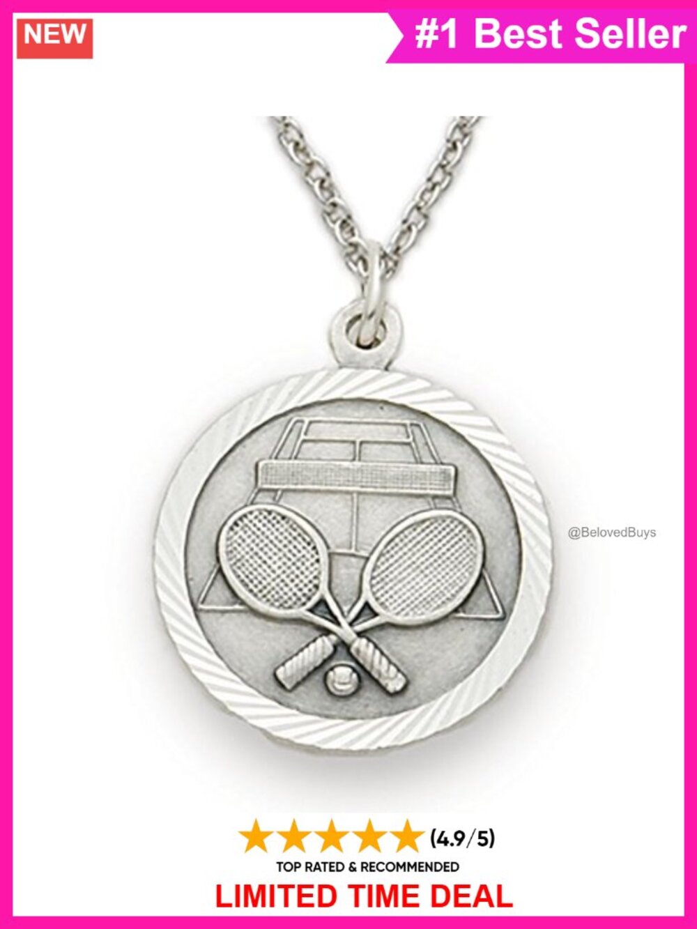 Sterling Silver St Christopher Medal Necklace 20"